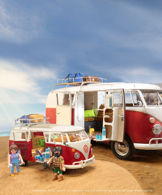 Volkswagen Kombi vira brinquedo Playmobil
